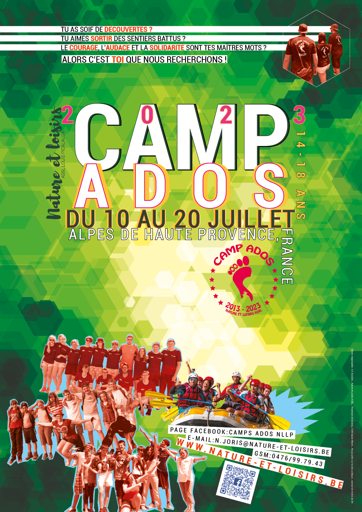 l'affiche du camp ados